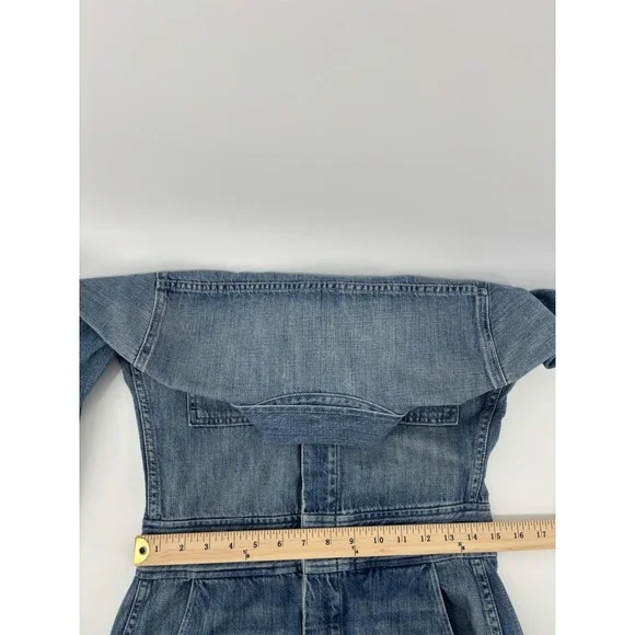 NWOT AMO Skip Denim Jumpsuit Sz S Color Indigo MSRP $398 Cottagecore Momcore - Picture 13 of 16